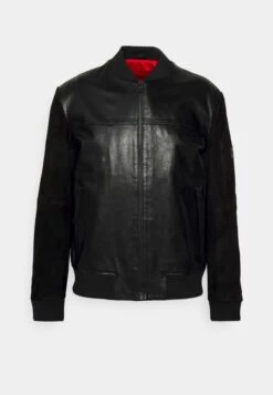 Hugo Lenn - Leather Jacket - Black -Hugo 042873baa9304d00ac690f223b2edc26
