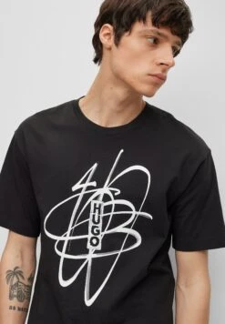 Hugo Print T-Shirt - Black -Hugo 0c3f321c7ba0465fb10588a817d16102