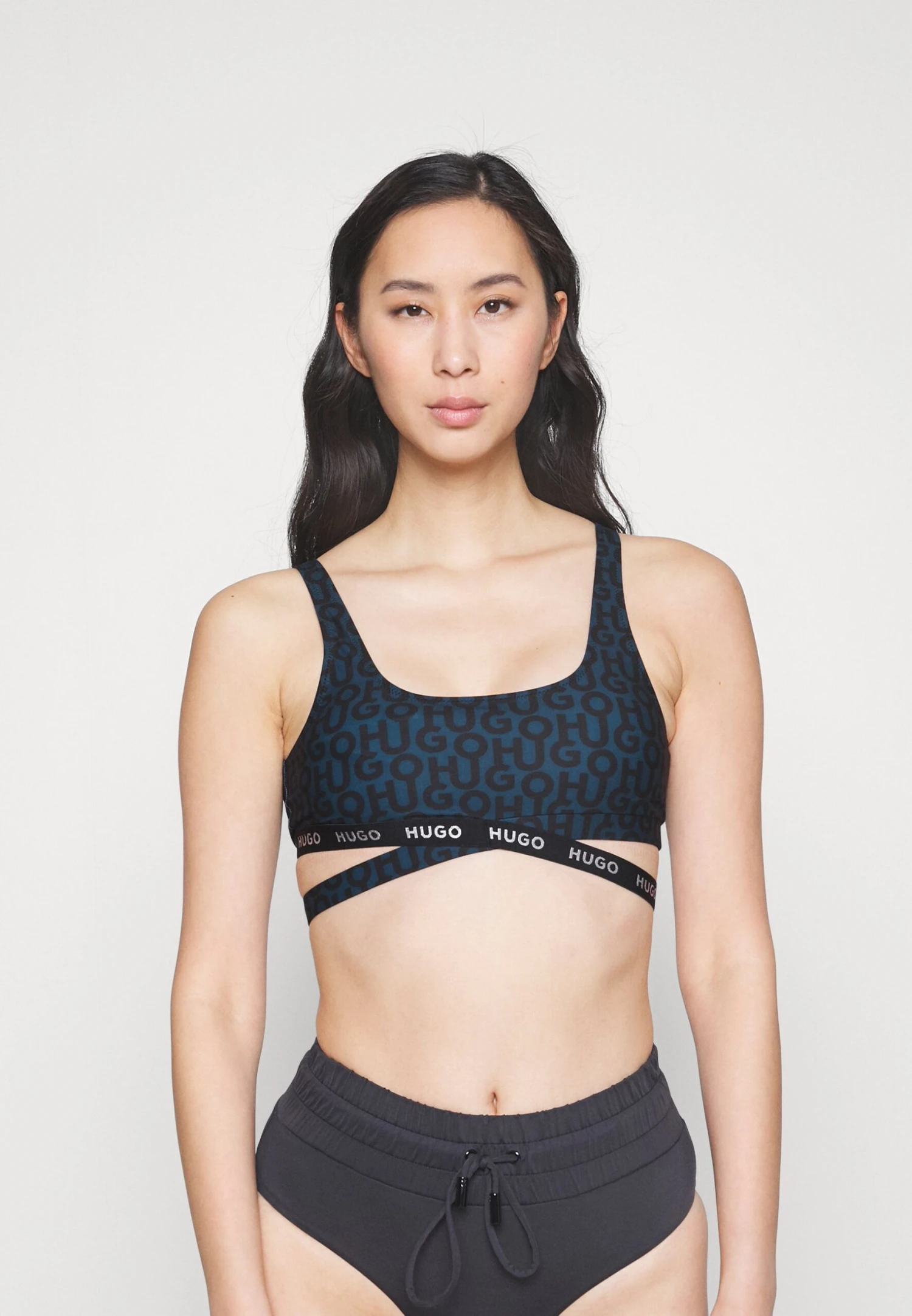 Hugo Bralette Monogram - Bikini Top - Anthracite 3 Hugo Bralette Monogram - Bikini Top - Anthracite
