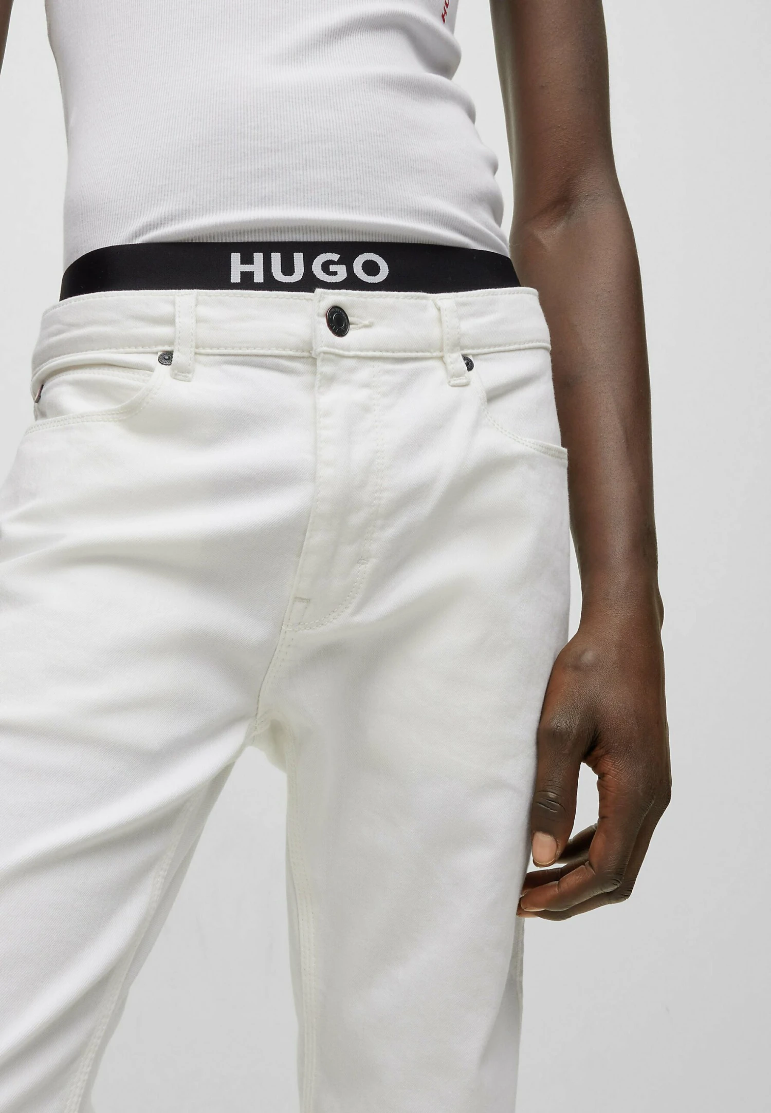 Hugo Straight Leg Jeans - White 6 Hugo Straight Leg Jeans - White - Image 4