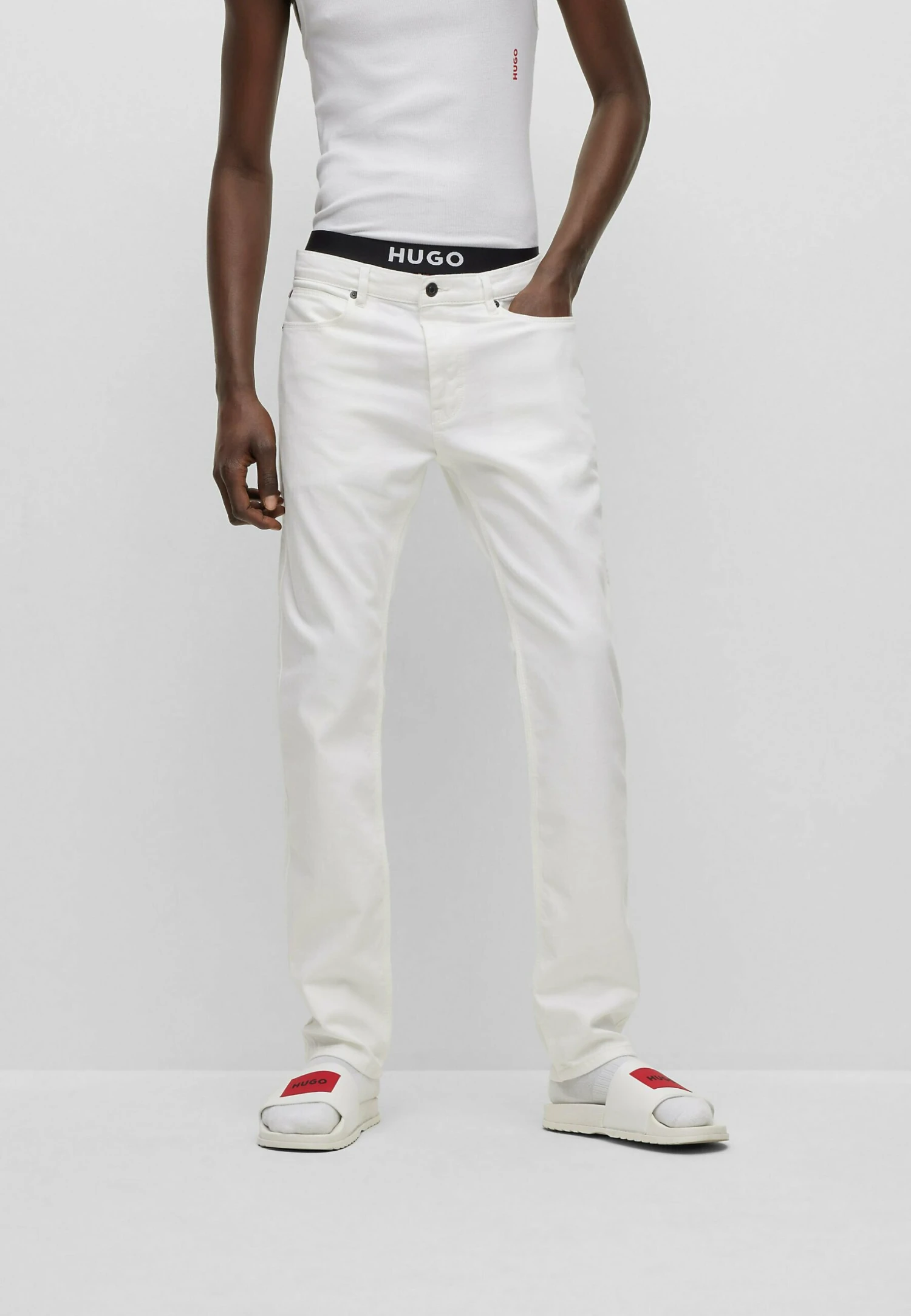 Hugo Straight Leg Jeans - White 3 Hugo Straight Leg Jeans - White