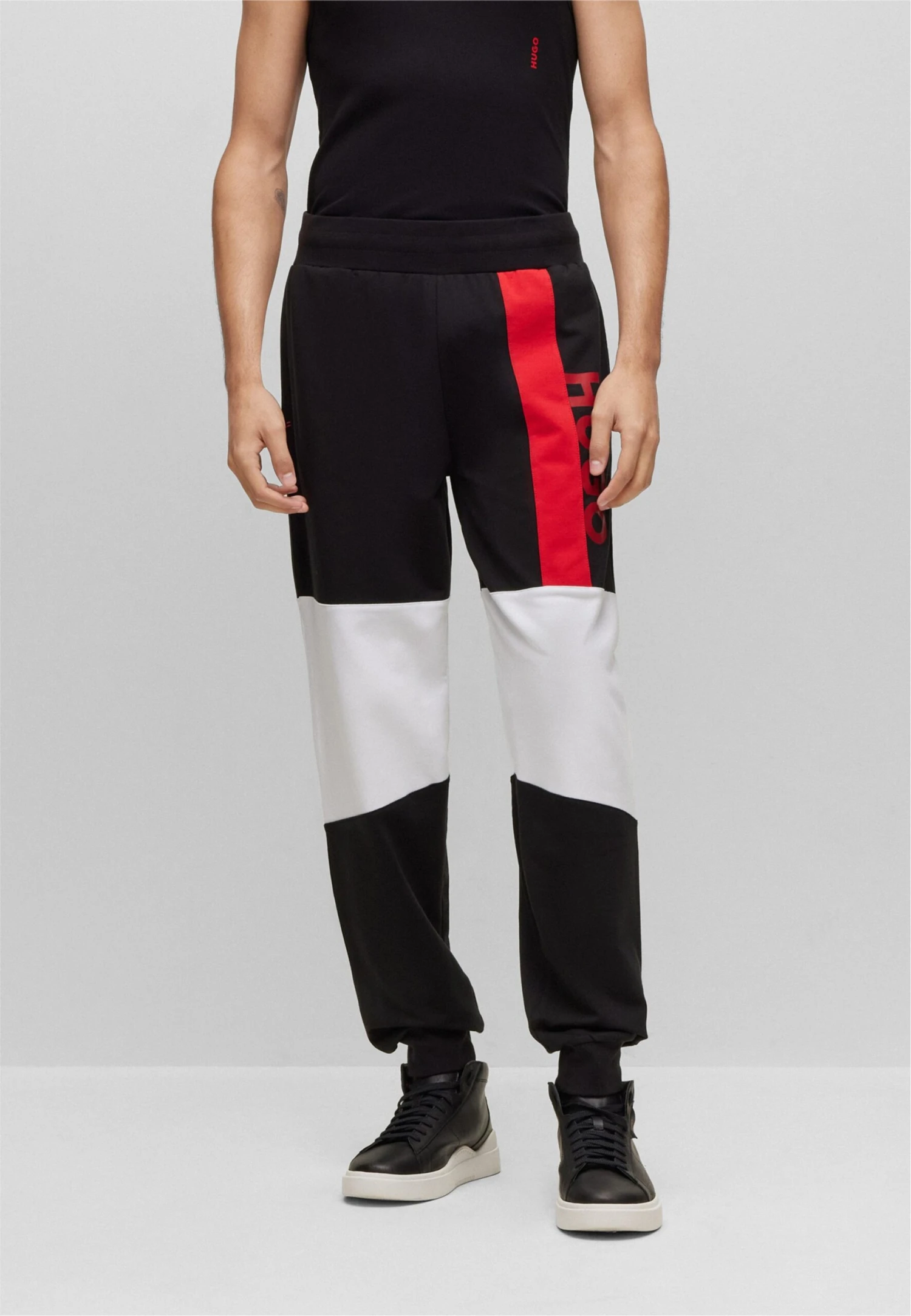 Hugo Colorblock- Tracksuit Bottoms - Black One 5 Hugo Colorblock- Tracksuit Bottoms - Black One - Image 3