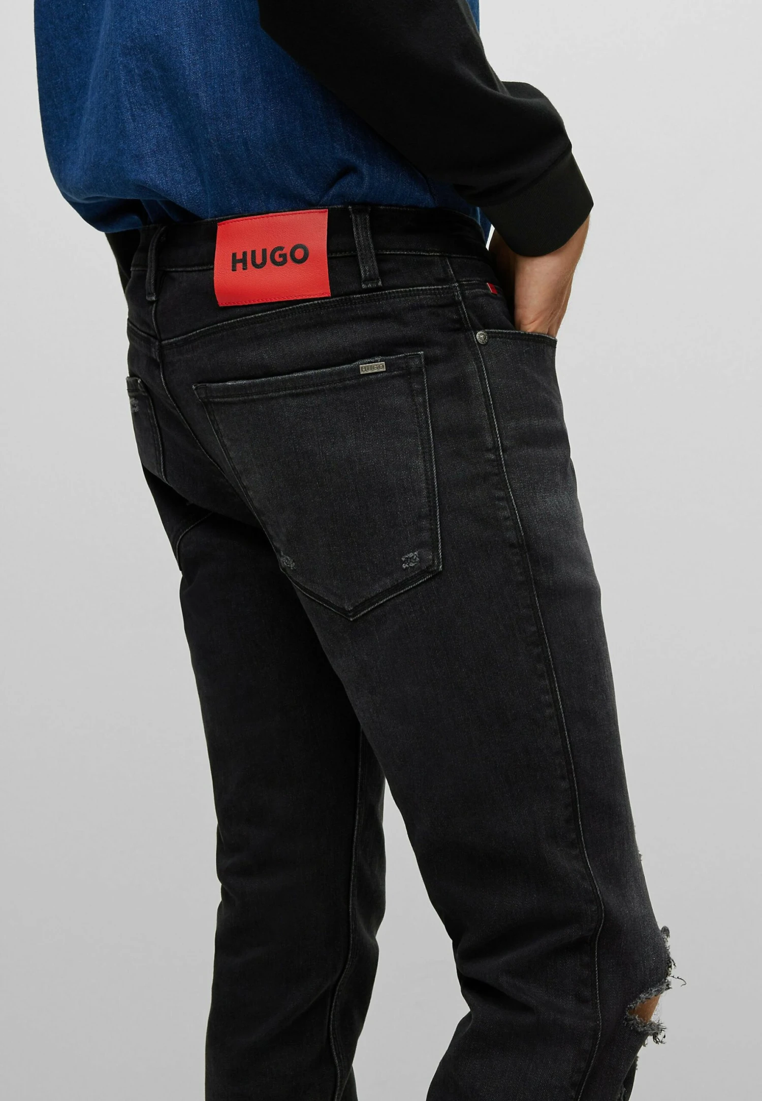 Hugo Slim Fit Jeans - Dark Grey Three 6 Hugo Slim Fit Jeans - Dark Grey Three - Image 4