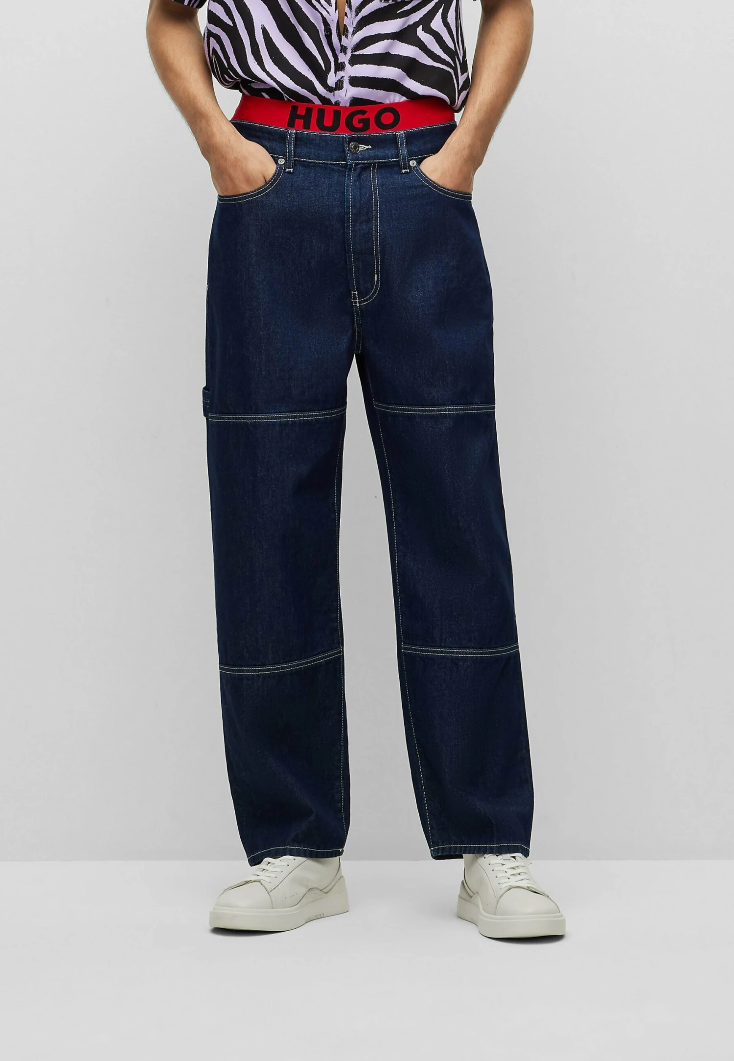 Hugo Relaxed Fit Jeans - Dark Blue One 3 Hugo Relaxed Fit Jeans - Dark Blue One