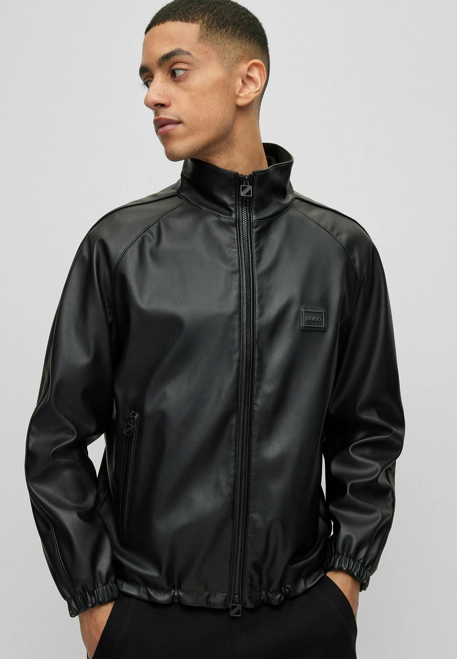 Hugo Urando2331 - Faux Leather Jacket - Black One 7 Hugo Urando2331 - Faux Leather Jacket - Black One - Image 5