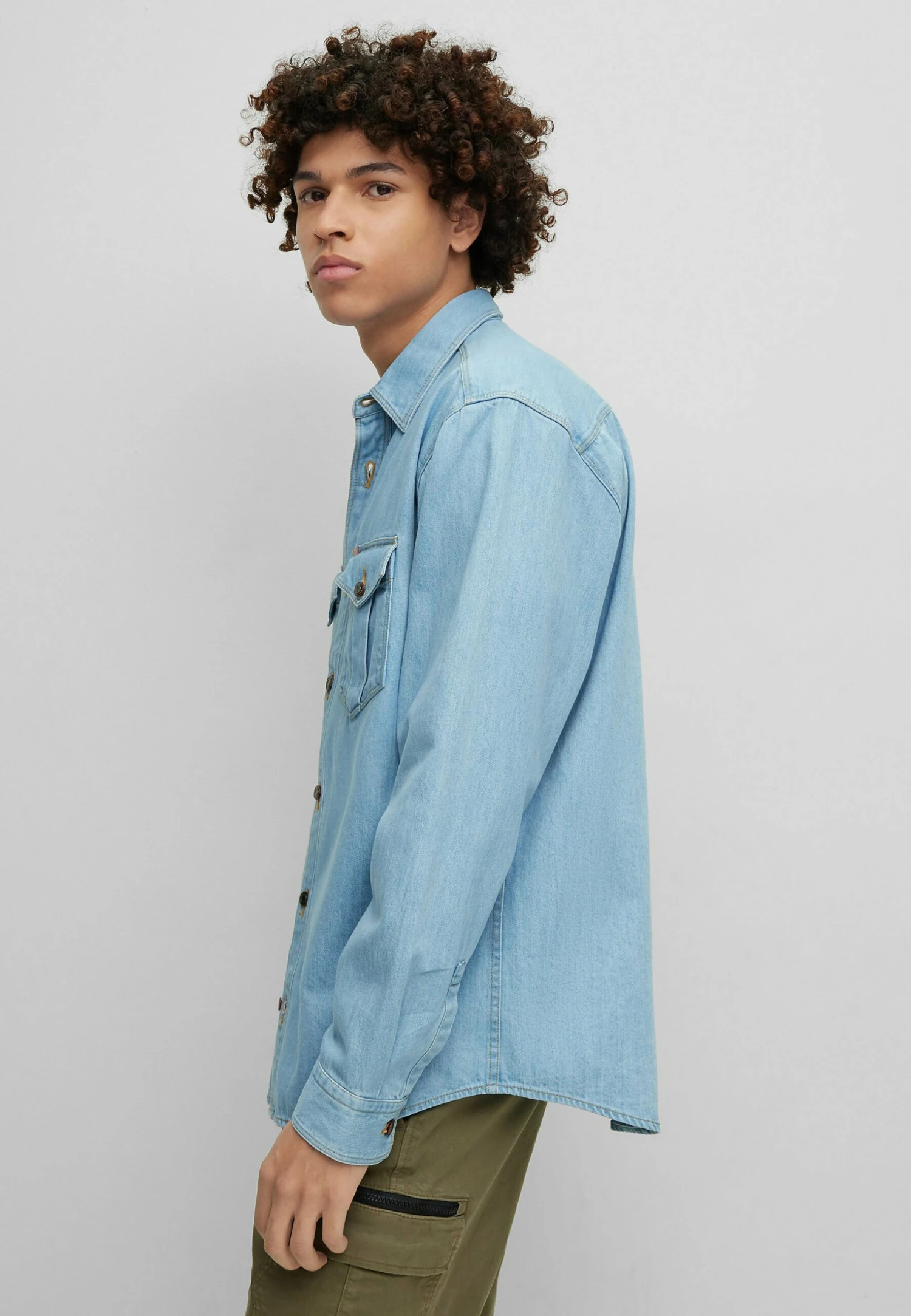 Hugo Enio - Shirt - Light Blue Three 6 Hugo Enio - Shirt - Light Blue Three - Image 4