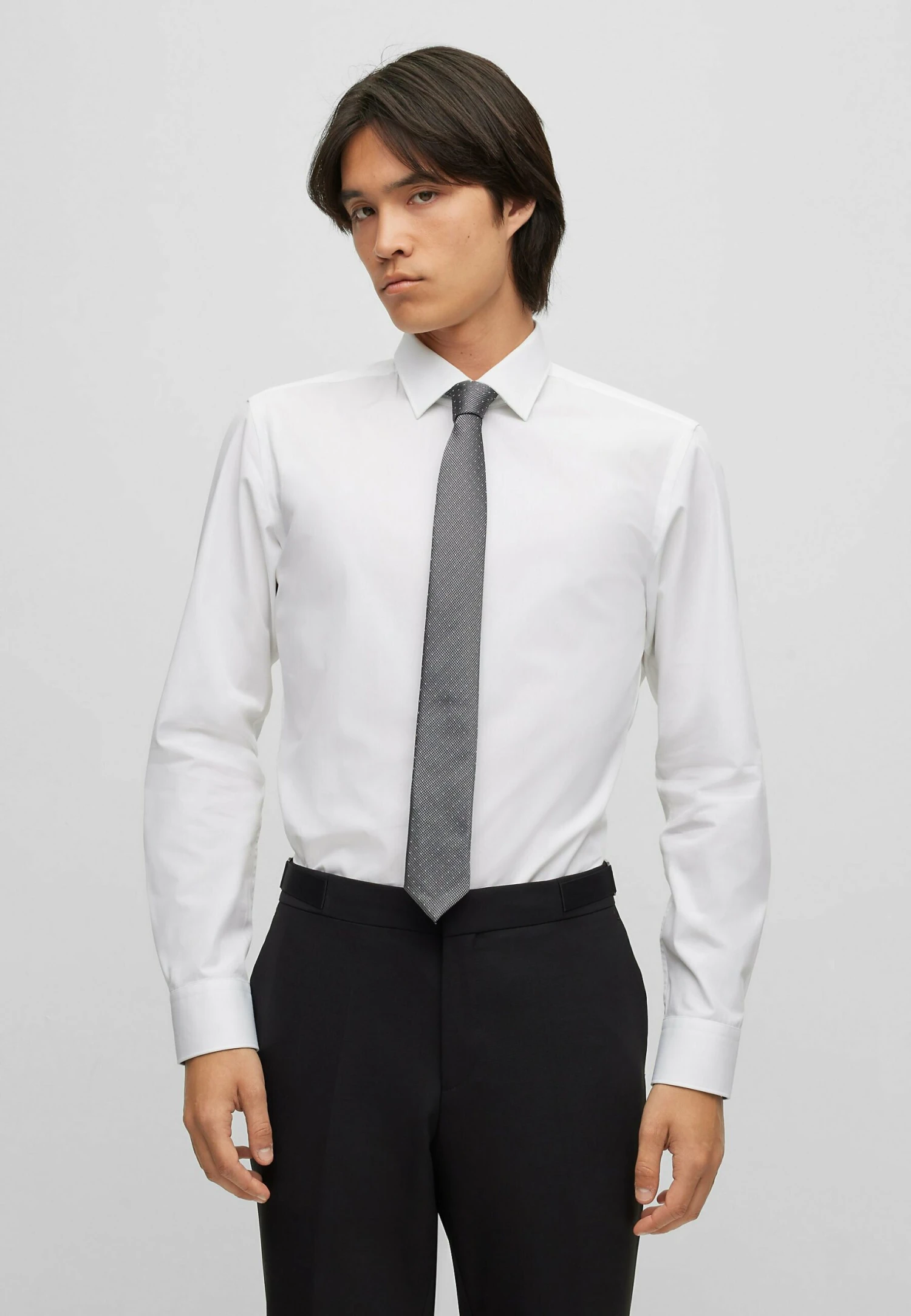 Hugo Tie - Dark Grey Two 3 Hugo Tie - Dark Grey Two