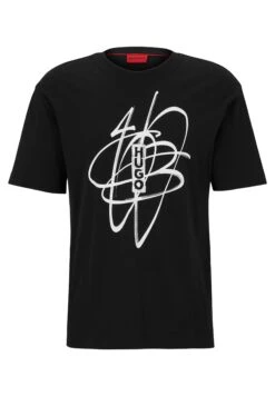 Hugo Print T-Shirt - Black -Hugo ada3cdb86a3f41a3b698ff25750599de