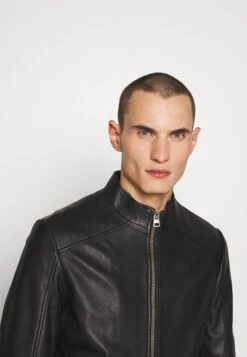 Hugo Lokis - Leather Jacket - Black -Hugo b430155bef9b4231a6c0f1ae31e4bdcf